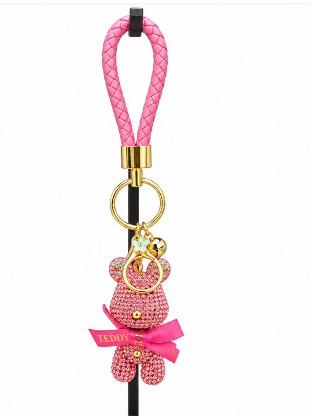 Pink Teddy Bear Keychain Bag Charm - Boutique